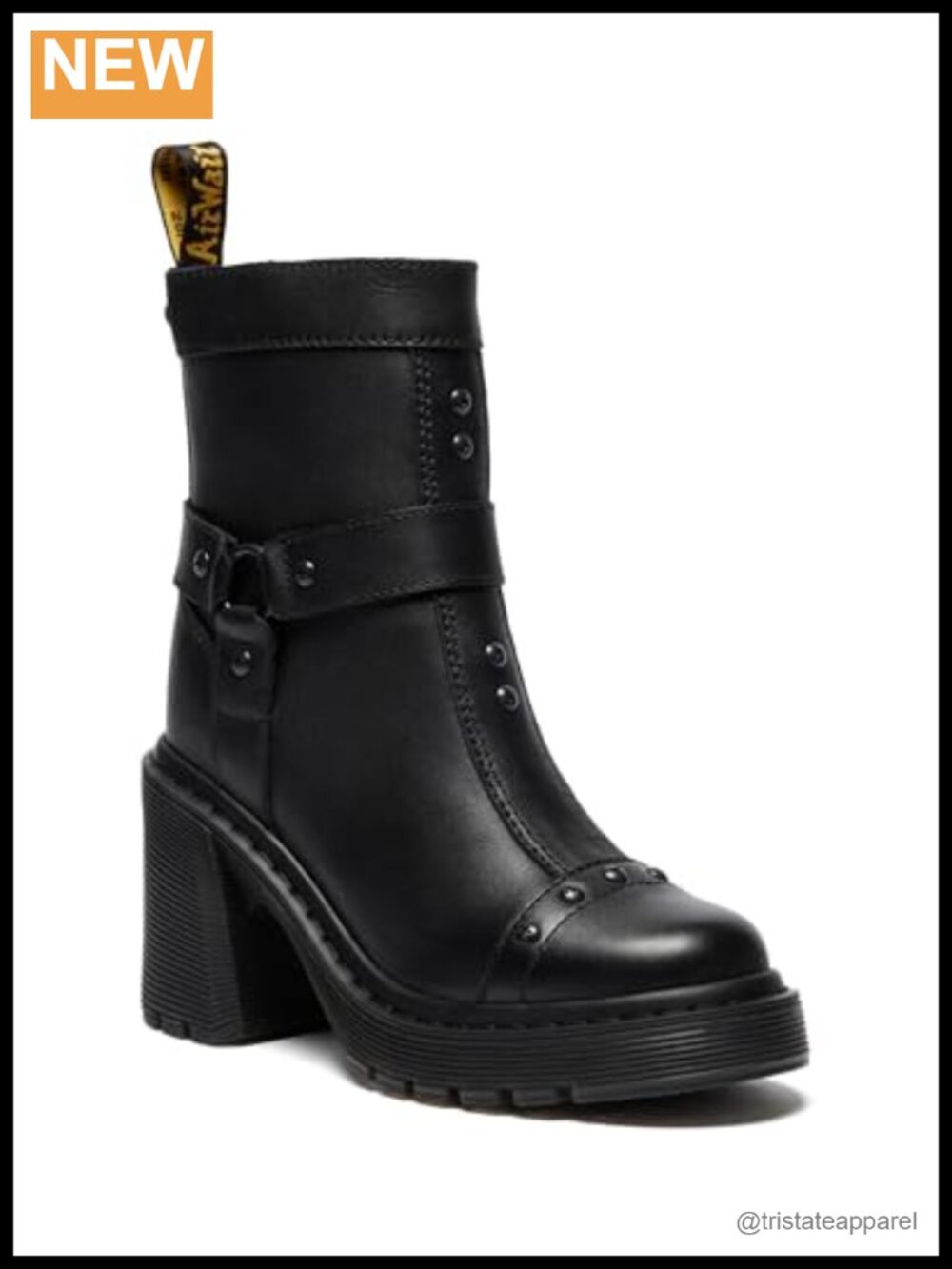 Leather Flare Heel Chelsea Boots Ankle Zip